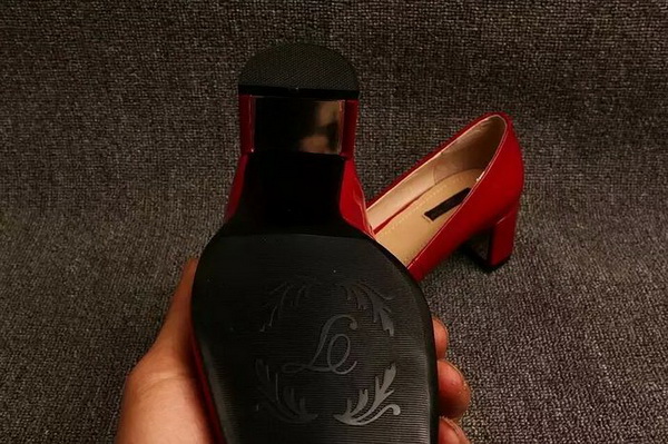 LV Shallow mouth Block heel Shoes Women--009